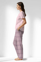Woman Polyviscon TidyPatch Drop Collar Pyjama Set - METRAJ A.PEMBE - Image 2