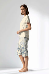 Woman Polyviscon Bluetile Capri Set - 11-0107 - Image 2