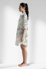 Woman Polyviscon Bluetile Shirt Tunic - ROTASYON - Image 2