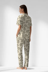 Woman Polyviscon DuskFlora Buttoned Pyjama Set - ROTASYON - Image 3