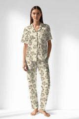 Woman Polyviscon DuskFlora Buttoned Pyjama Set - ROTASYON - Image 1