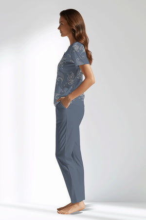 Woman Polyviscon Liliora Buttoned Collar Pyjama Set - ROTASYON - Image 2
