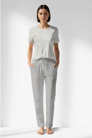 Woman Polyviscon InkWave Pocket Detail Pyjama Set - ROTASYON - Image 1