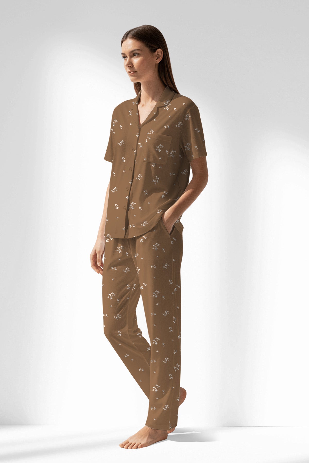 Woman Polyviscon Arlisse Buttoned Pyjama Set - ROTASYON - Image 2