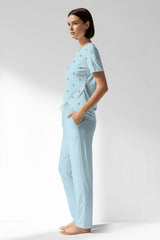 Woman Polyviscon Arvelin Pocket Detail Pyjama Set - ROTASYON - Image 2