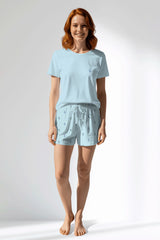Woman Polyviscon Arvelin Short Set - METRAJ ZEMIN - Image 1