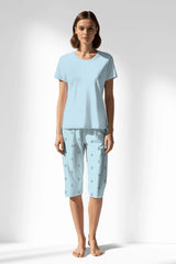 Woman Polyviscon Arvelin Capri Set - METRAJ ZEMIN - Image 1