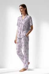 Woman Polyviscon Lunaris Buttoned Pyjama Set - ROTASYON - Image 2