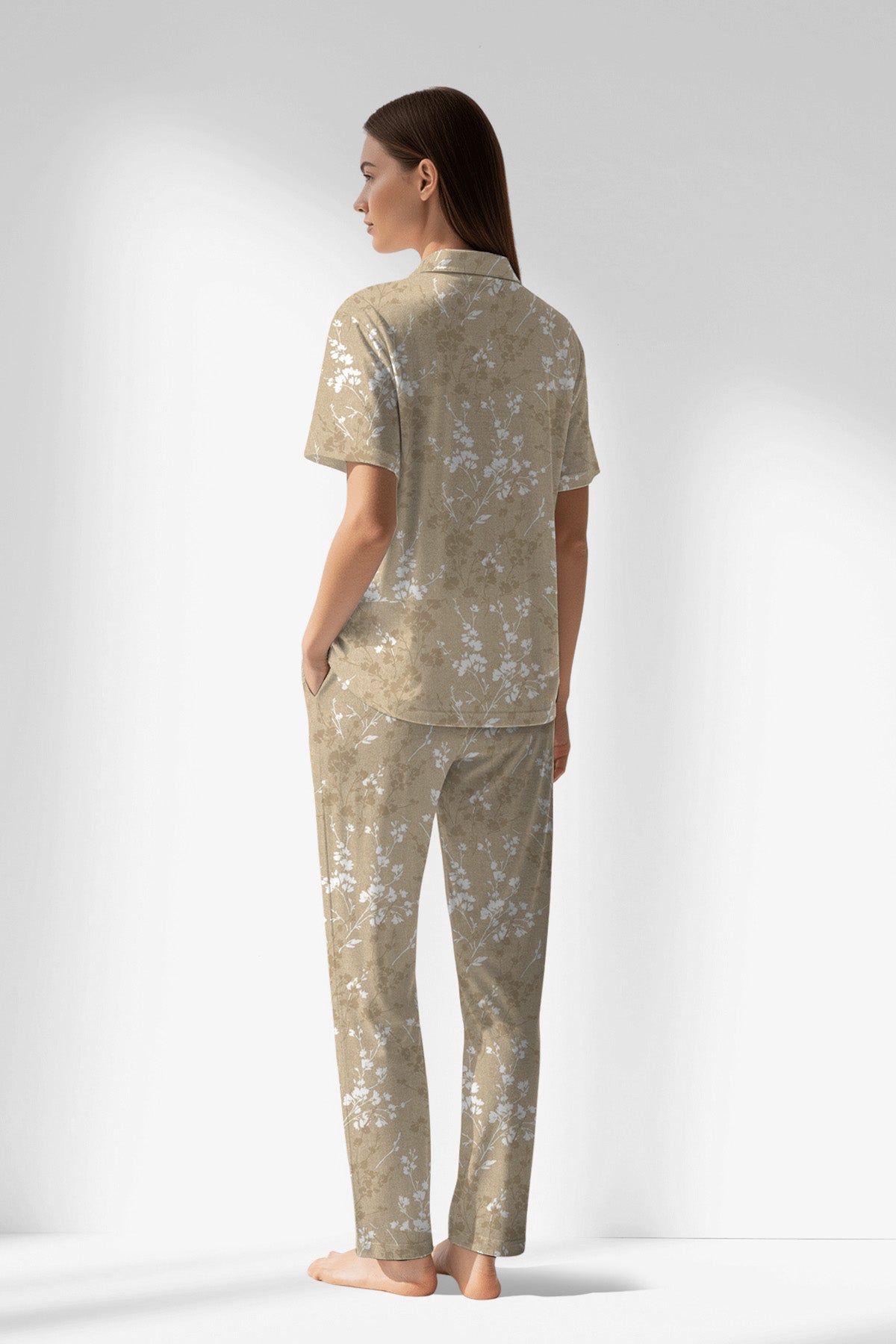 Woman Polyviscon Orlena Buttoned Pyjama Set - ROTASYON - Image 3