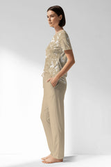 Woman Polyviscon Orlena Pocket Detail Pyjama Set - ROTASYON - Image 2
