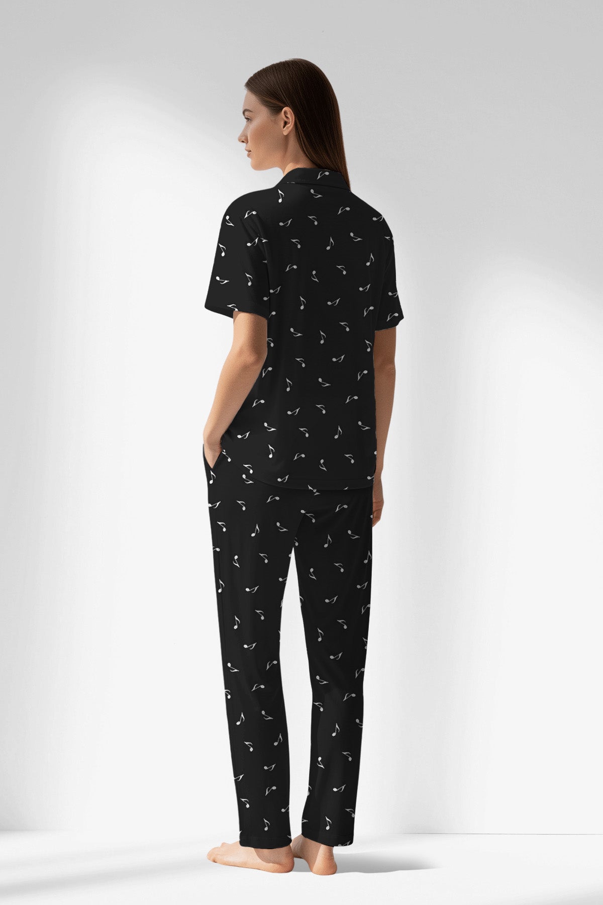 Woman Polyviscon Ritmica Buttoned Pyjama Set - ROTASYON - Image 3
