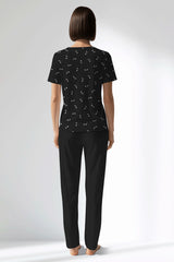 Woman Polyviscon Ritmica Pocket Detail Pyjama Set - ROTASYON - Image 3