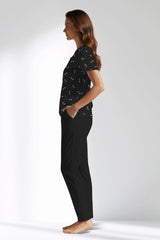 Woman Polyviscon Ritmica Buttoned Collar Pyjama Set - ROTASYON - Image 2
