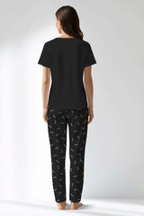 Woman Polyviscon Ritmica Drop Collar Pyjama Set - METRAJ ZEMIN - Image 3