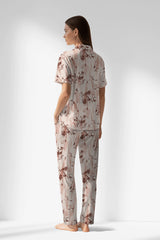 Woman Polyviscon Selvine Buttoned Pyjama Set - ROTASYON - Image 3