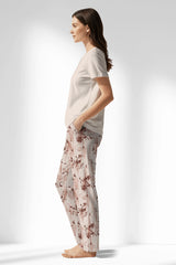 Woman Polyviscon Selvine Drop Collar Pyjama Set - METRAJ ZEMIN - Image 2