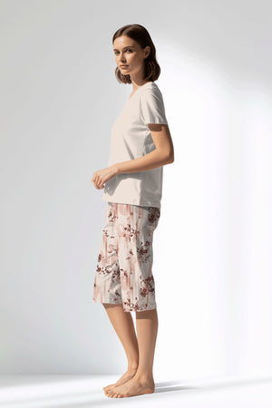 Woman Polyviscon Selvine Capri Set - METRAJ ZEMIN - Image 2