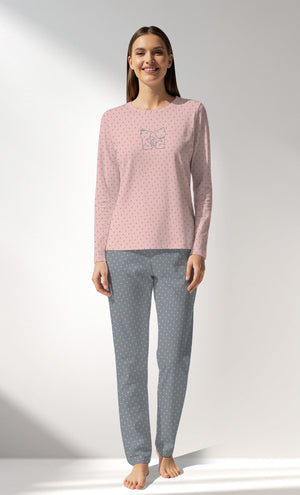 Woman Supreme Polka Pyjama Set - B-ROTASYON (PEMBE ZEMIN) - Image 1