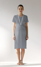 Woman Supreme Polka Pregnant Tunic - A-ROTASYON (GRI ZEMIN) - Image 1