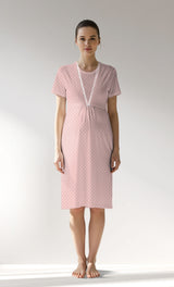 Woman Supreme Polka Pregnant Tunic - B-ROTASYON (PEMBE ZEMIN) - Image 1