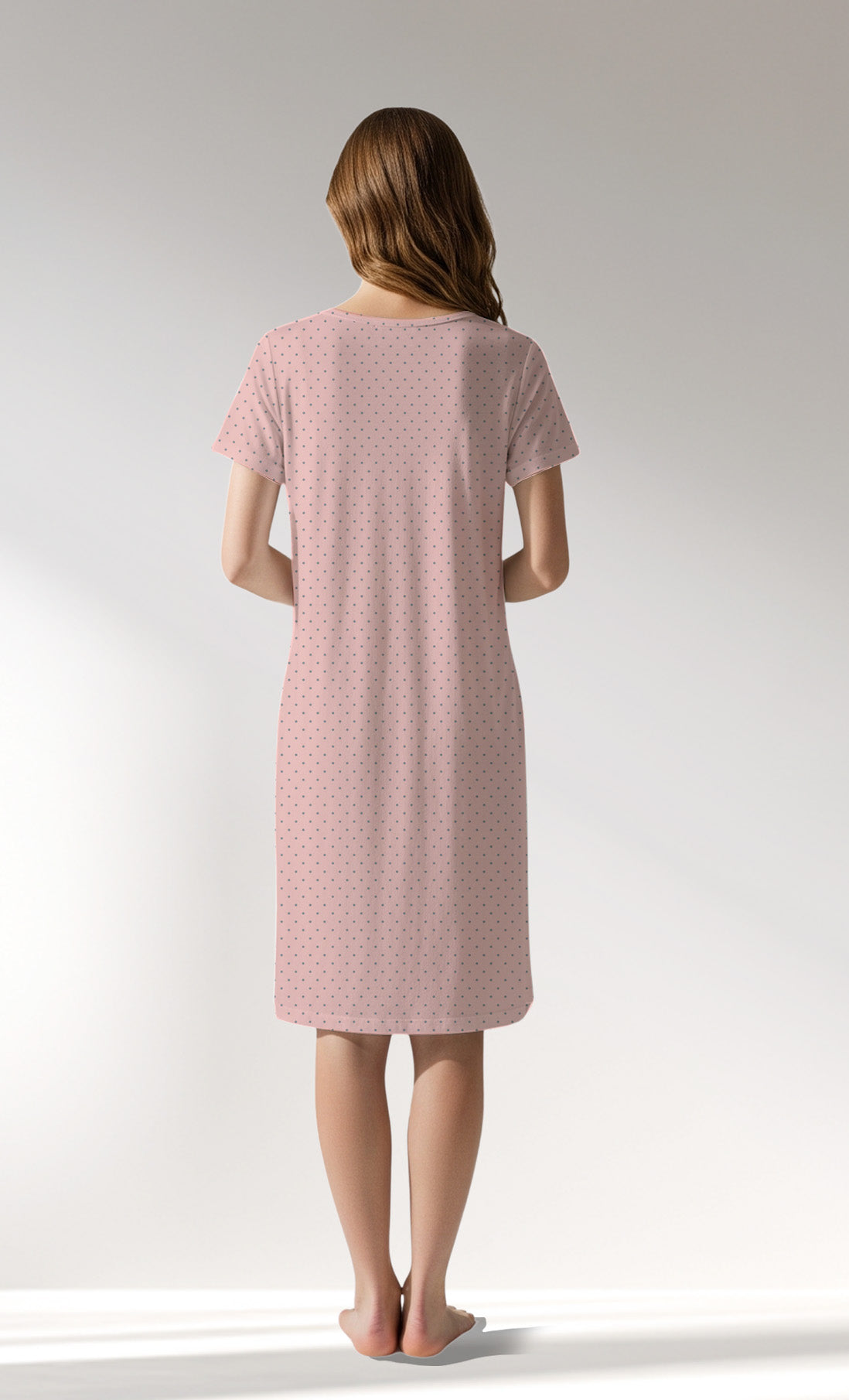 Woman Supreme Zipper Detail Polka Pregnant Tunic - B-ROTASYON (PEMBE ZEMIN) - Image 3