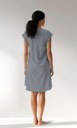 Woman Supreme V Neck Polka Tunic - A-ROTASYON (GRI ZEMIN) - Image 3