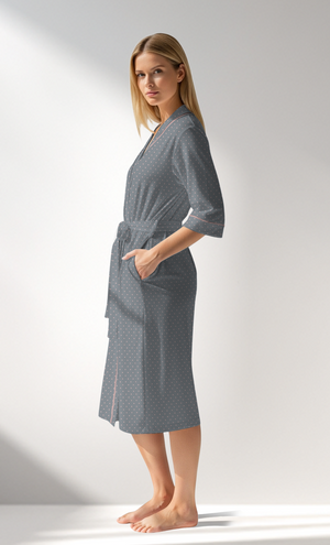 Woman Supreme Polka Dressing Gown - A-ROTASYON (GRI ZEMIN) - Image 2