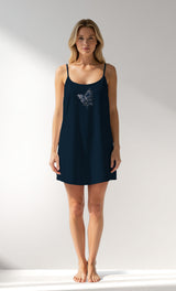 Woman Supreme Plaidwing Thin Strap Tunic - B-LACIVERT - Image 1