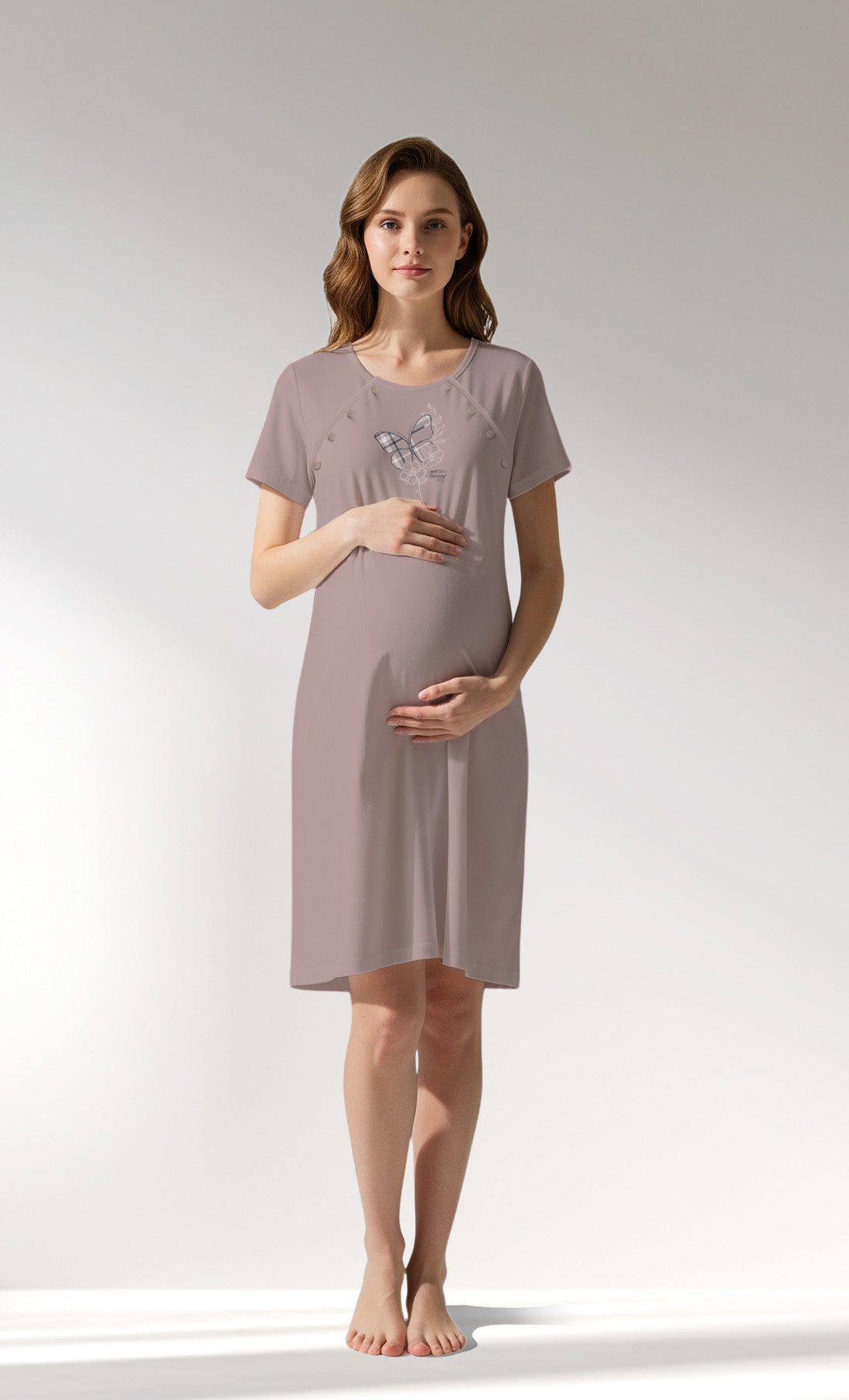 Woman Supreme Plaidwing Pregnant Tunic - A-KOYU KREM - Image 1