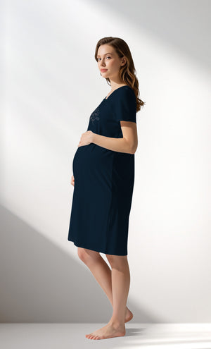 Woman Supreme Plaidwing Pregnant Tunic - B-LACIVERT - Image 2