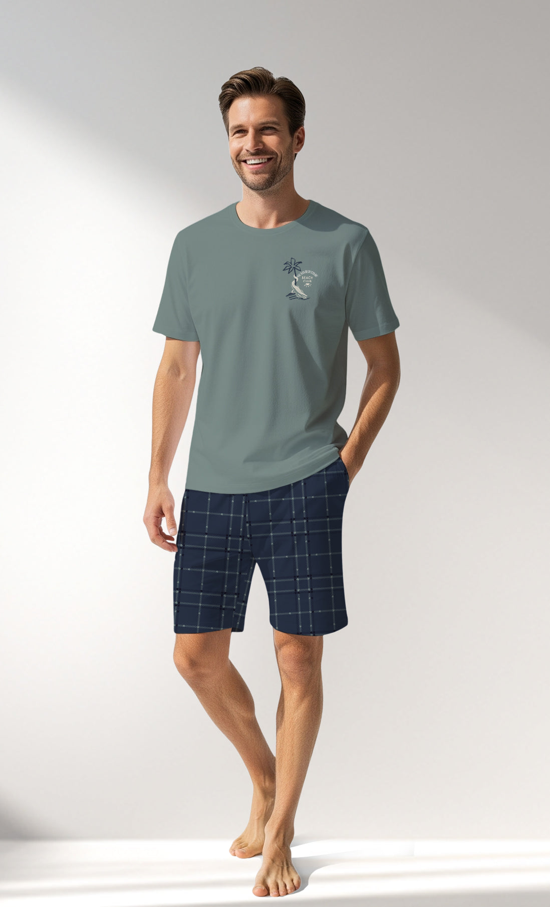 Man Supreme BeachClub Short Set - B-YESIL - Image 1