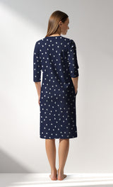 Woman Supreme HeartBeat Home Dress - A-ROTASYON (LACIVERT ZEMIN) - Image 3