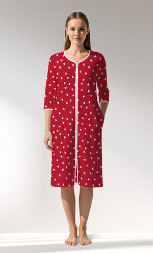 Woman Supreme HeartBeat Home Dress - B-ROTASYON (KIRMIZI ZEMIN) - Image 1