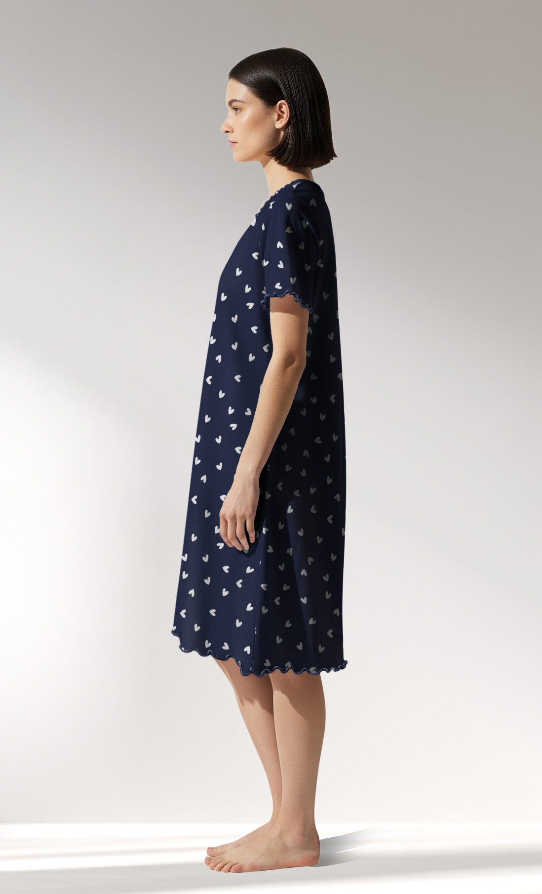 Woman Supreme HeartBeat Short Sleeve Tunic - A-ROTASYON (LACIVERT ZEMIN) - Image 2