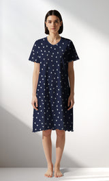 Woman Supreme HeartBeat Short Sleeve Tunic - A-ROTASYON (LACIVERT ZEMIN) - Image 1