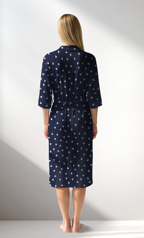 Woman Supreme HeartBeat Dressing Gown - A-ROTASYON (LACIVERT ZEMIN) - Image 3