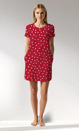 Woman Supreme HeartBeat Pocket Detail Tunic - B-ROTASYON (KIRMIZI ZEMIN) - Image 1